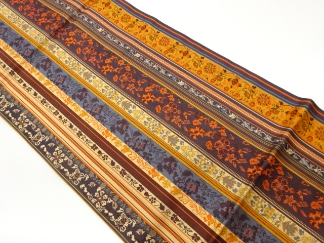 JAPANESE FUKURO OBI / WOVEN FLOWER ARABESQUE